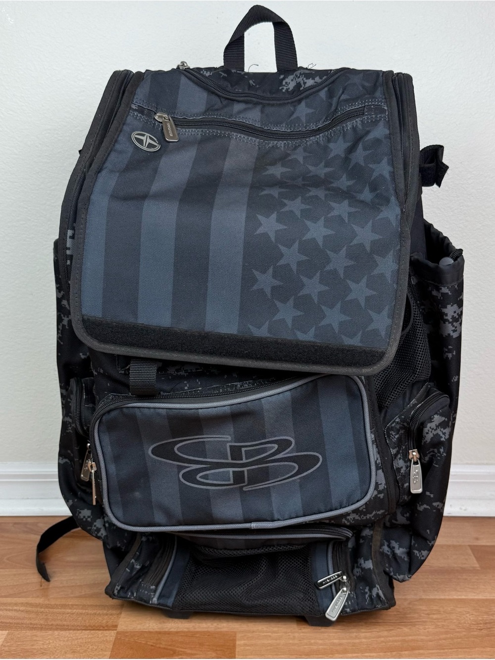 Boombah Superpack Rolling Bat Bag Baseball Softball Dark USA Flag Camo